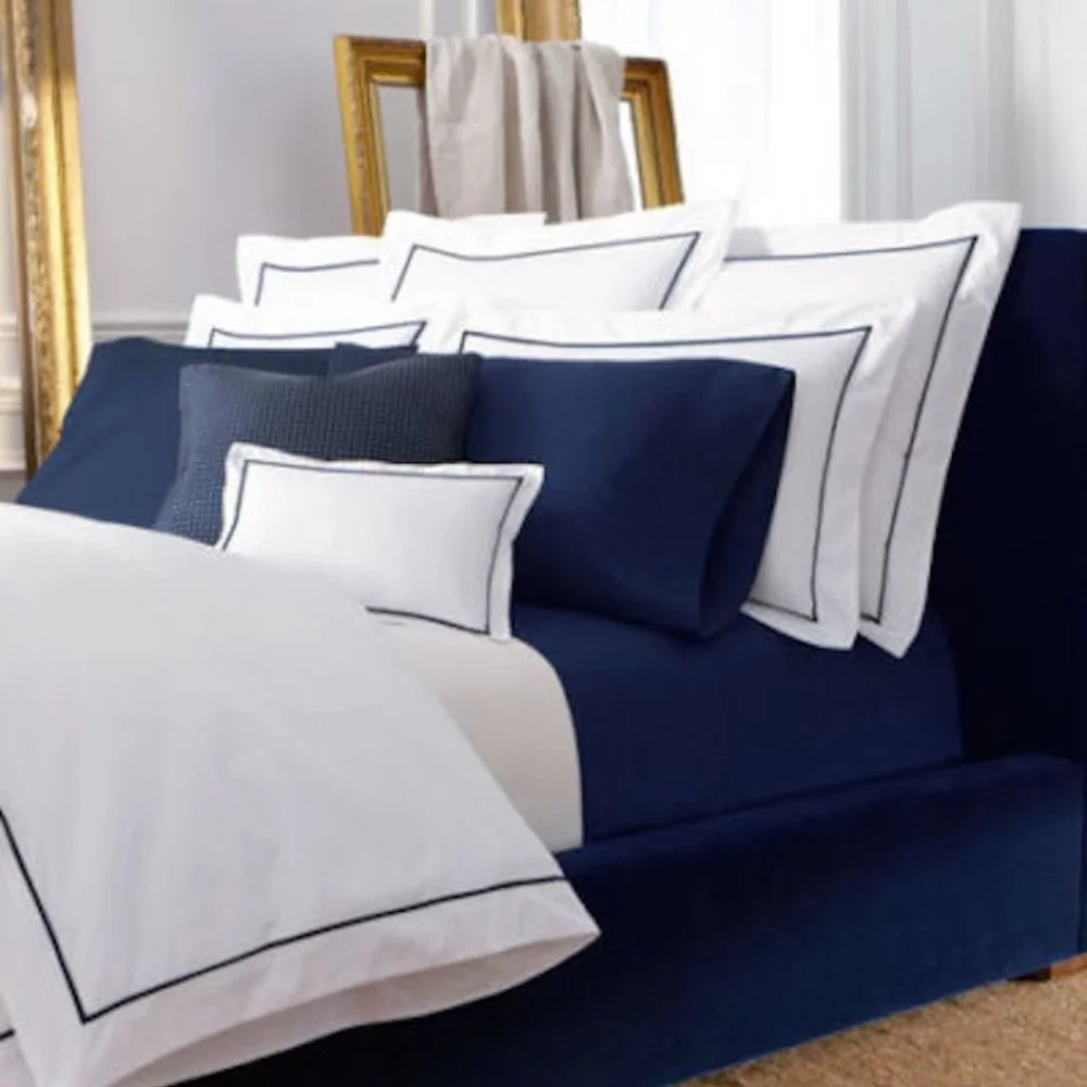 Ralph Lauren Palmer Percale King Duvet Cover Flat Sheet Pillowcases in Polo Navy